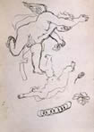 Dibujo preparatorio del Tríptic monoteista (Tríptico monoteista). 1964